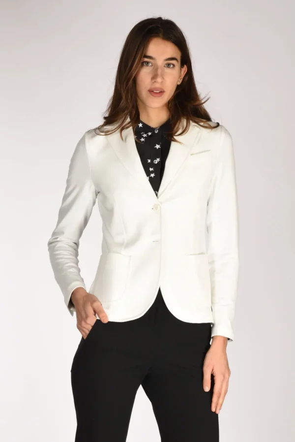 blazer monopetto bianco latte