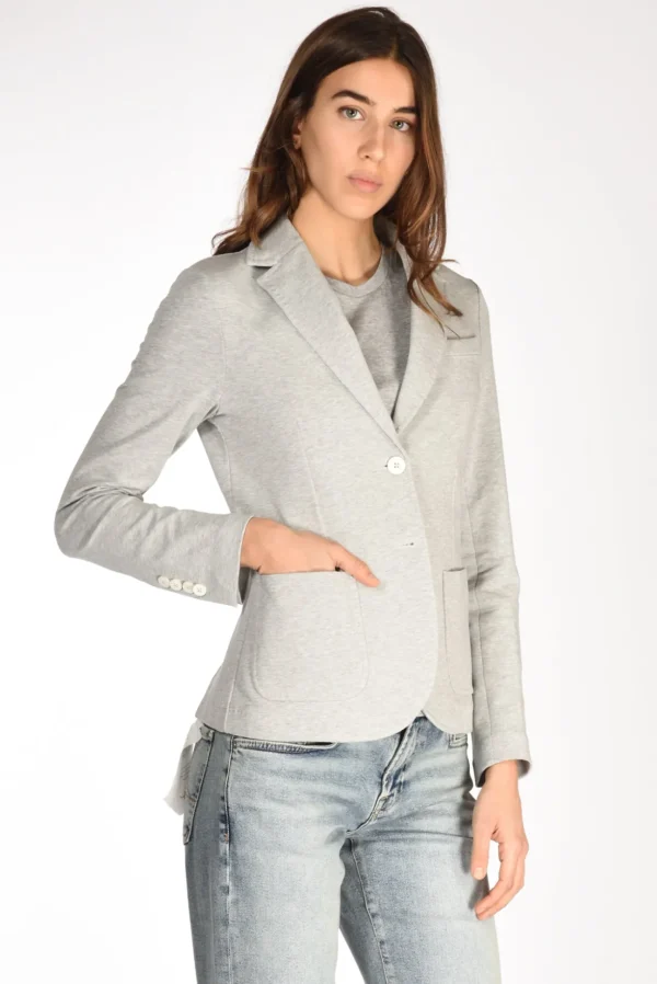 blazer monopetto grigio melange
