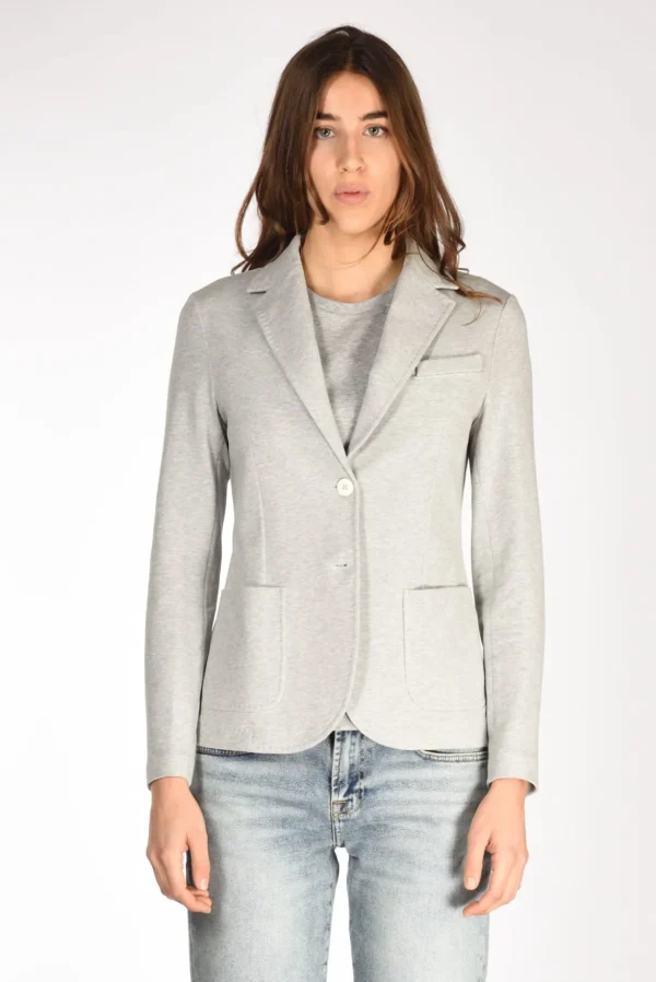blazer monopetto grigio melange