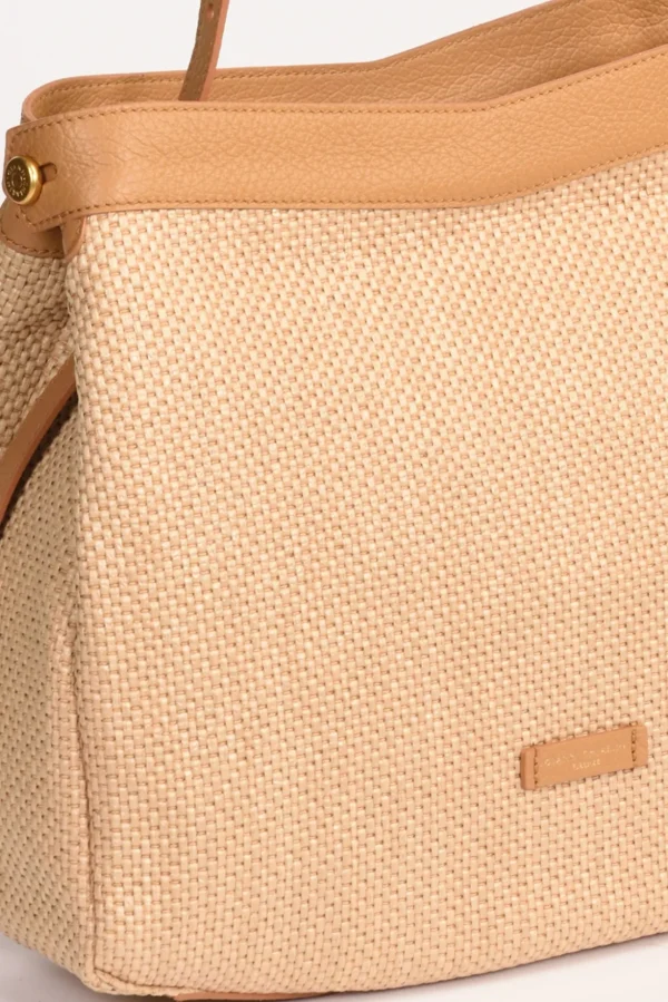 borsa a mano beige + multicolor
