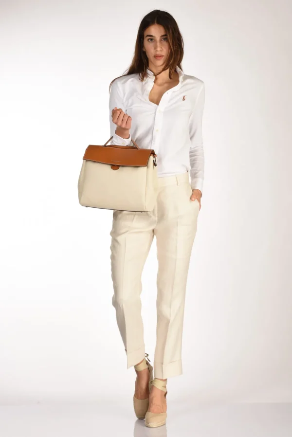 borsa clio bianco/marrone