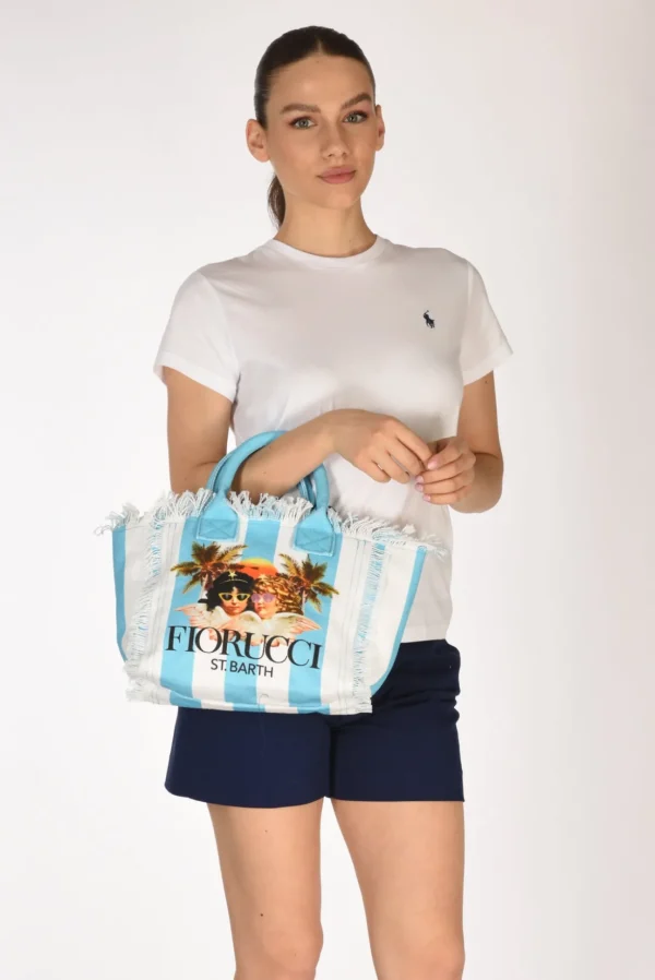 borsa colette azzurro/bianco
