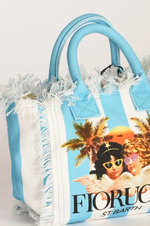borsa colette azzurro/bianco