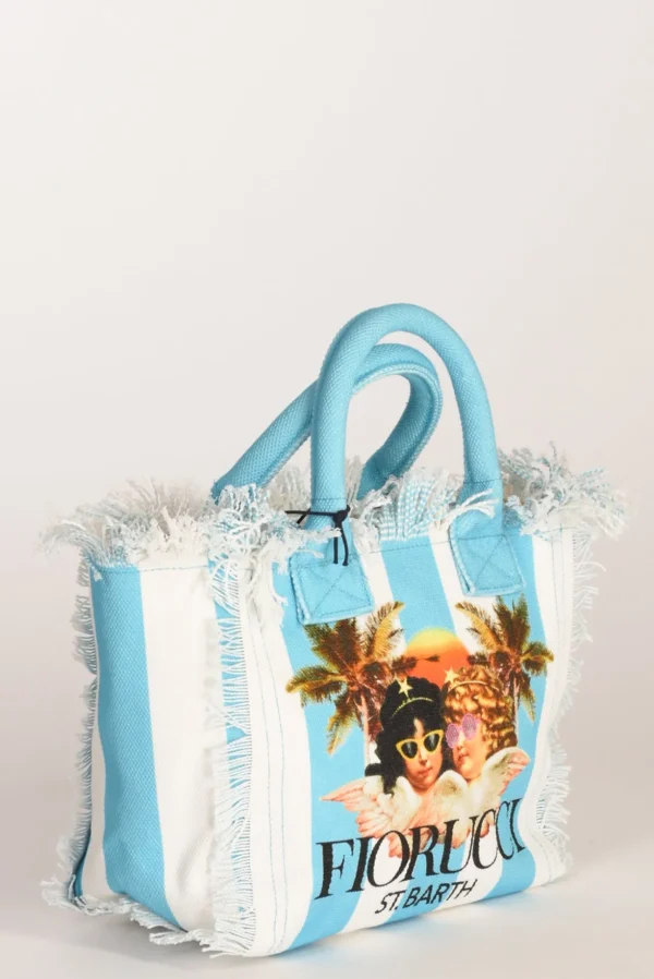 borsa colette azzurro/bianco