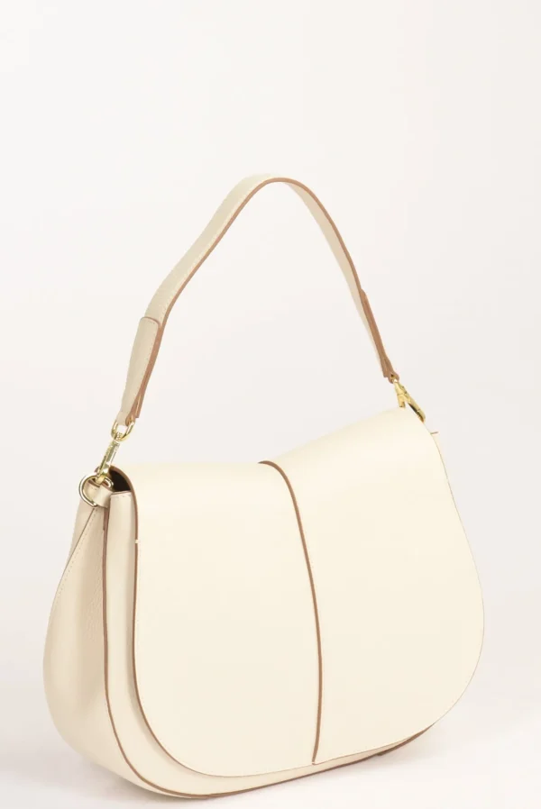 borsa helena round bianco naturale
