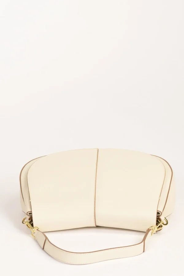 borsa helena round bianco naturale