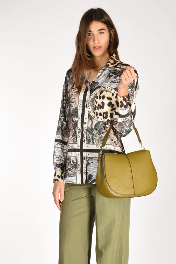 borsa helena round verde olivo
