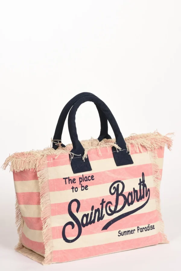 borsa vanity rosa/bianco