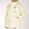 caban stola bianco naturale