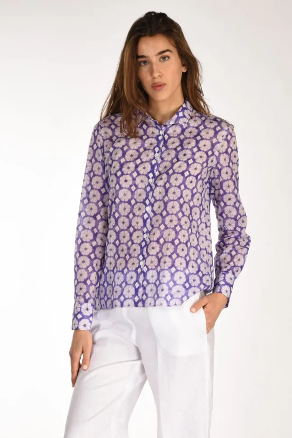 camicia andrea viola/bianco