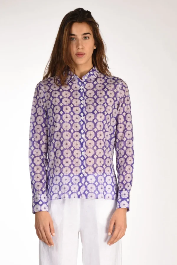 camicia andrea viola/bianco