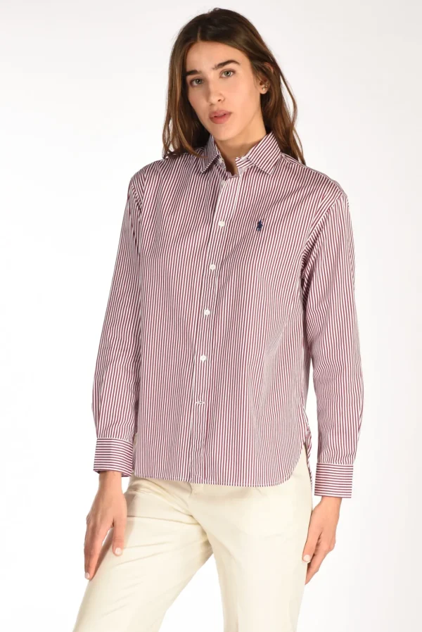 camicia bianco/bordeaux