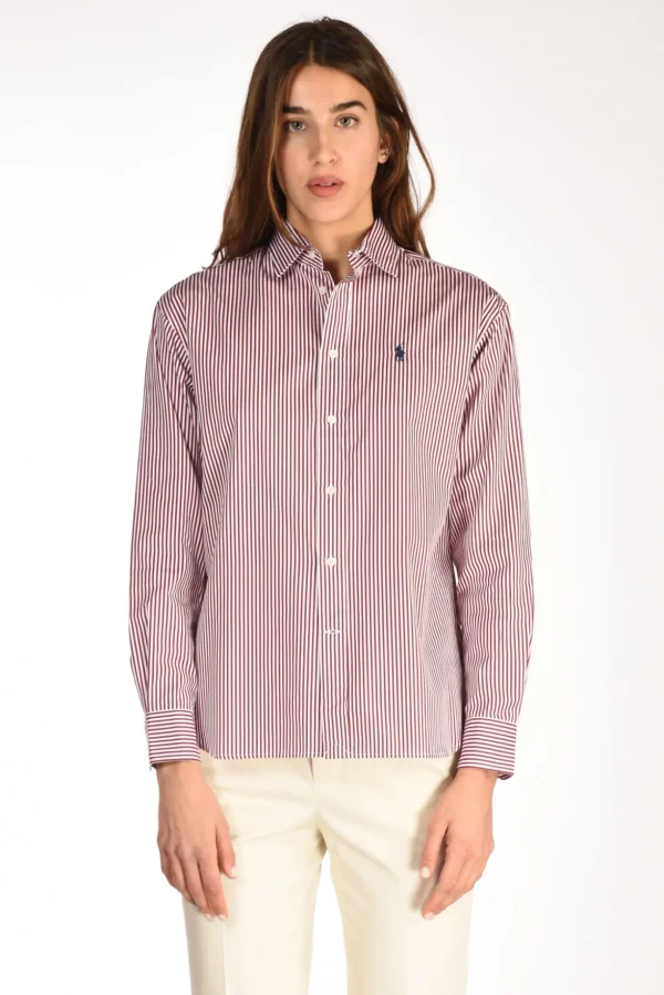 camicia bianco/bordeaux