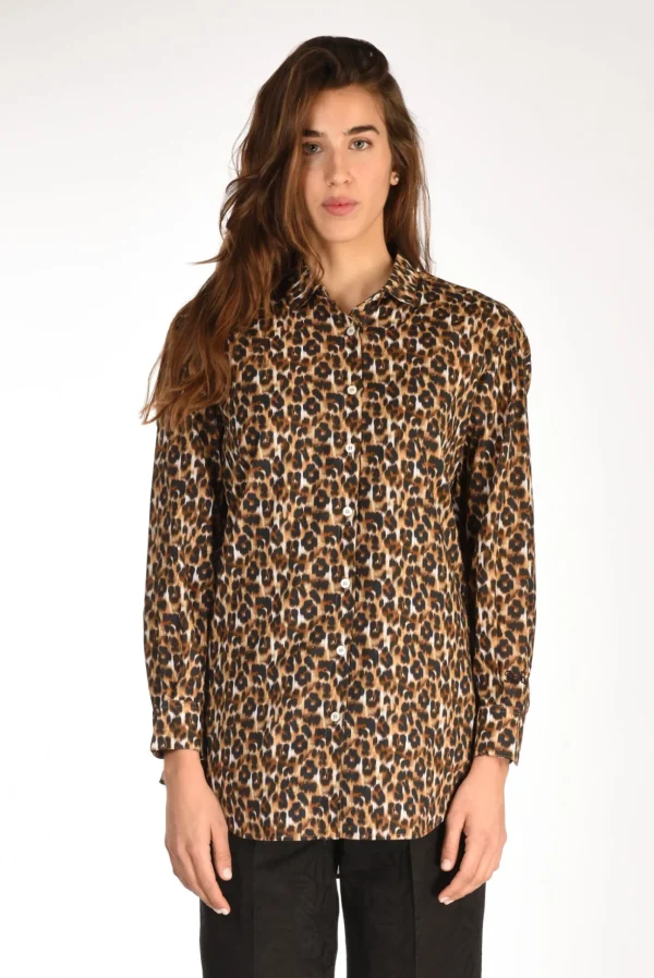 camicia brigitte marrone/nero/beige chiaro