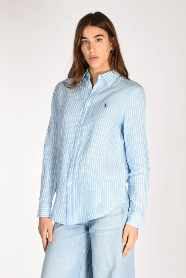 camicia colletto azzurro/bianco