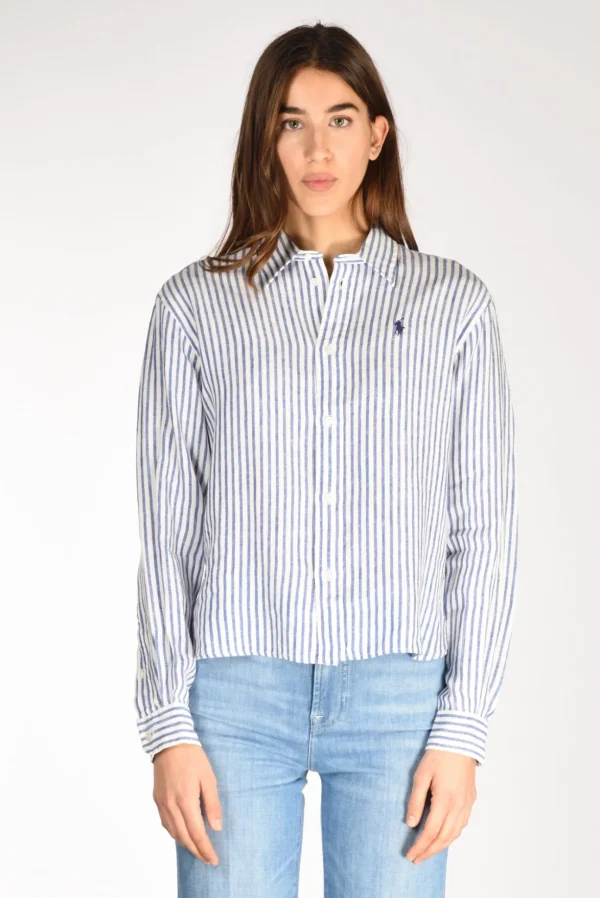 camicia colletto bianco/blu