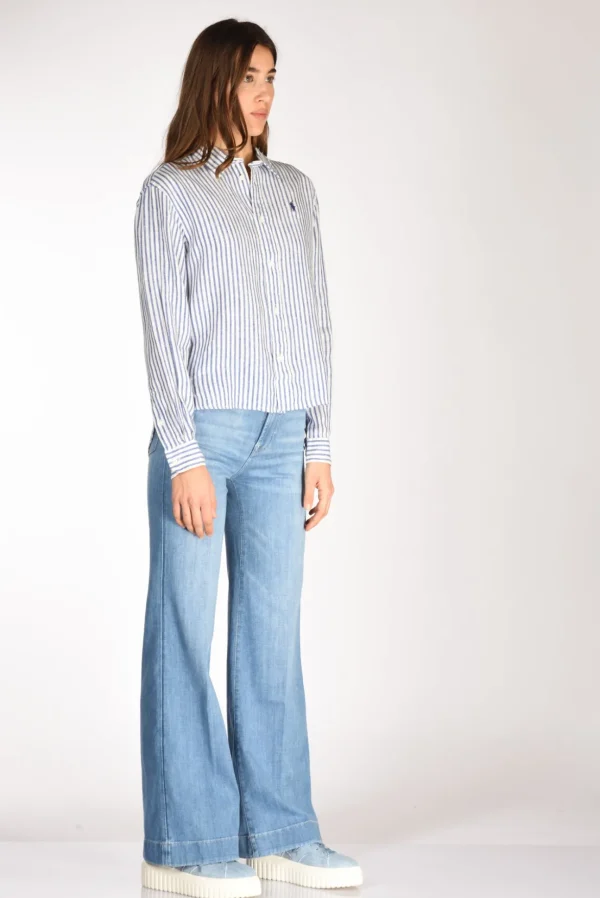 camicia colletto bianco/blu