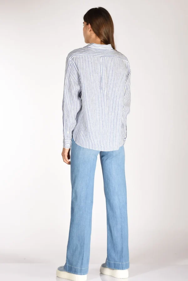 camicia colletto bianco/blu