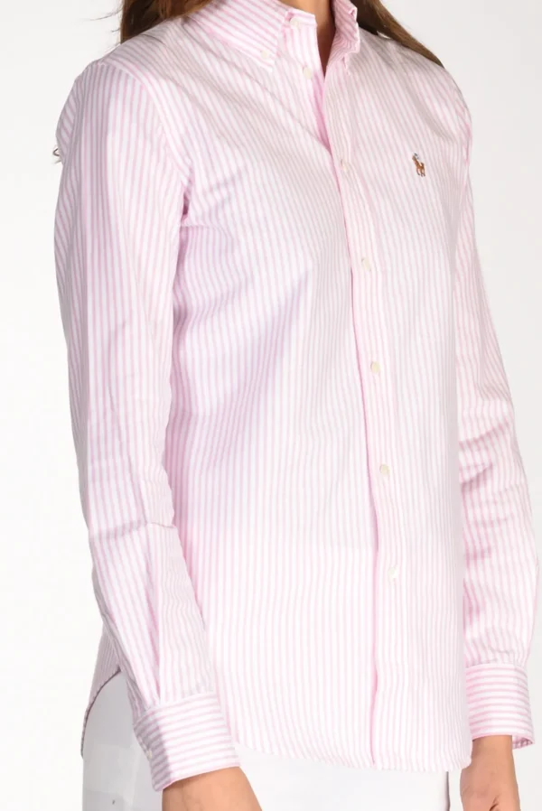 camicia colletto bianco/rosa