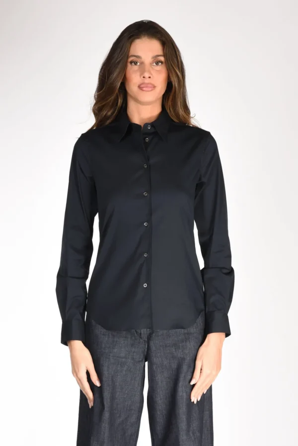 camicia colletto blu