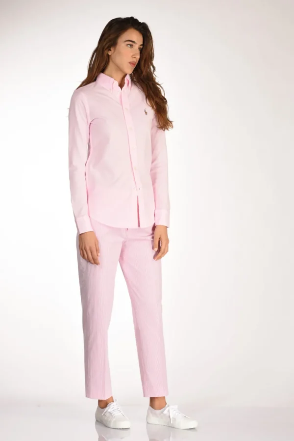 camicia colletto rosa