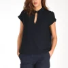 camicia crepe blu