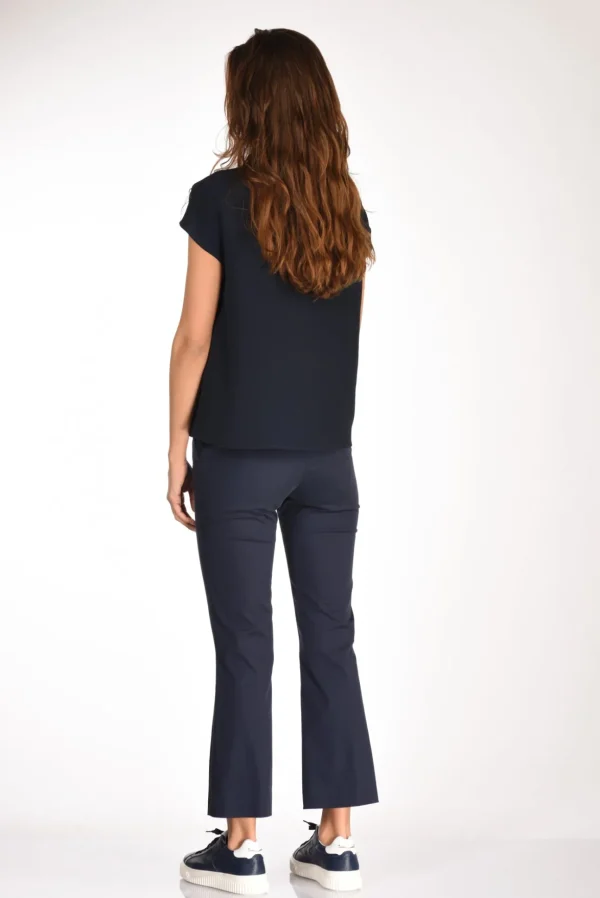 camicia crepe blu