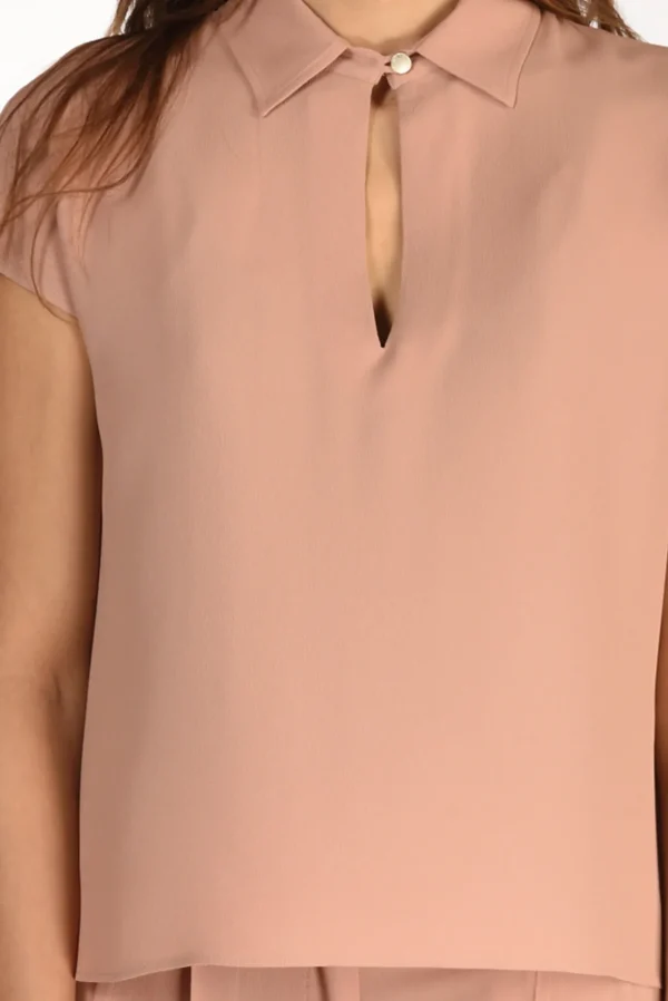 camicia crepe rosa antico