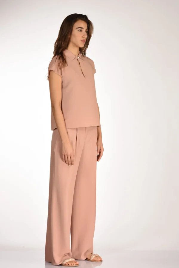 camicia crepe rosa antico