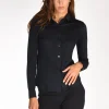 camicia di maglia blu