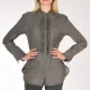 camicia rouches grigio