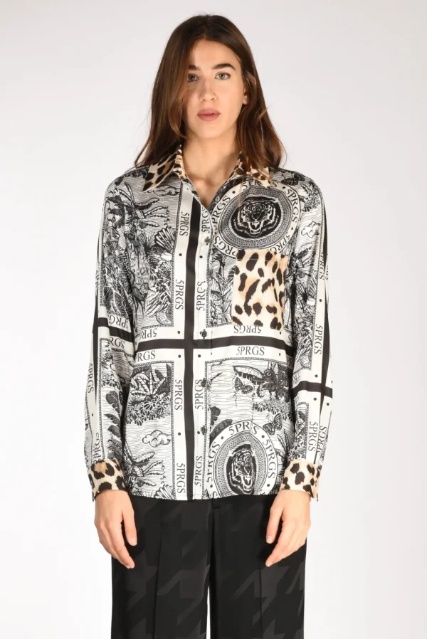camicia stampa bianco/nero
