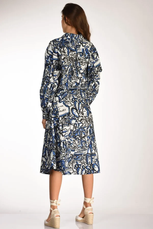 camicia stampa blu/bianco