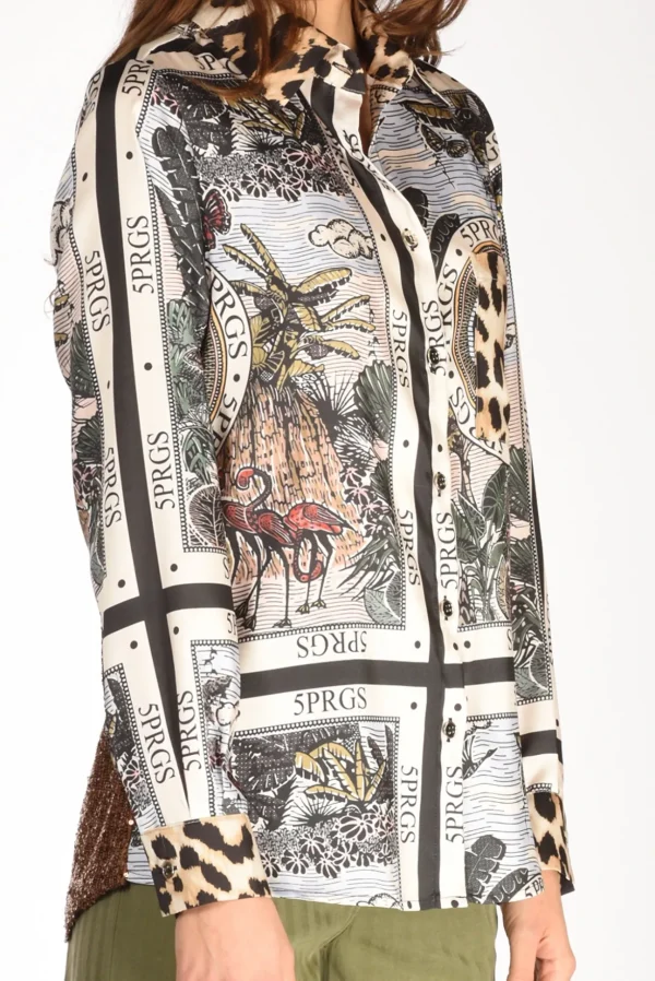 camicia stampa multicolor