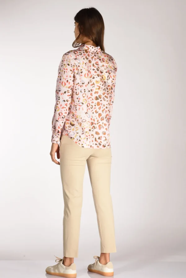 camicia stampa rosa/multicolor