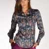 camicia stampata blu/multicolor
