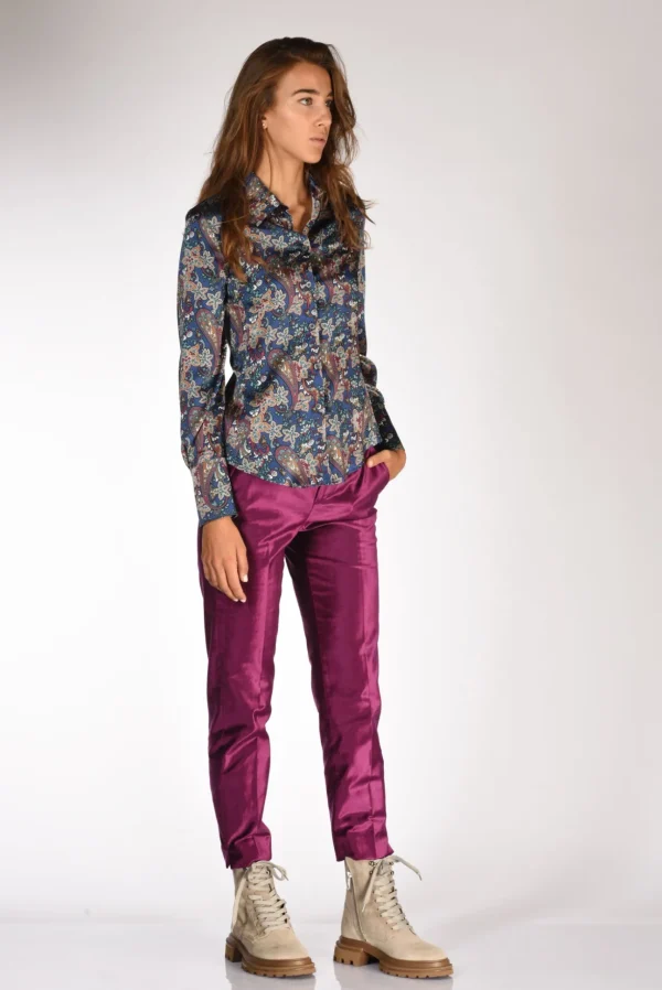 camicia stampata blu/multicolor