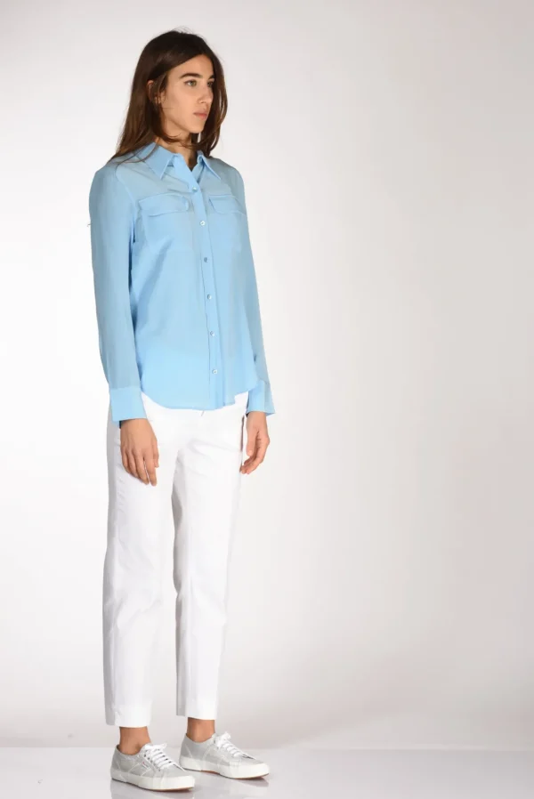 camicia tasche azzurro