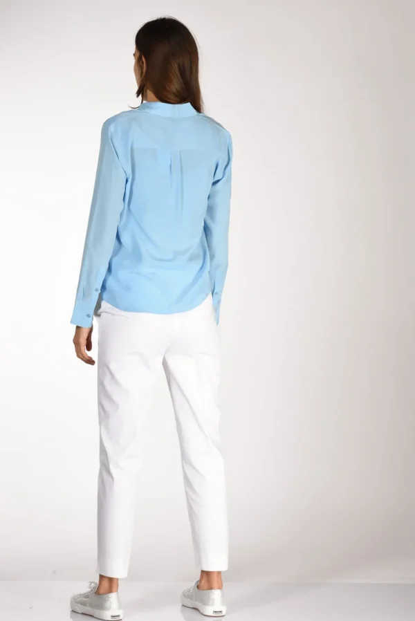 camicia tasche azzurro