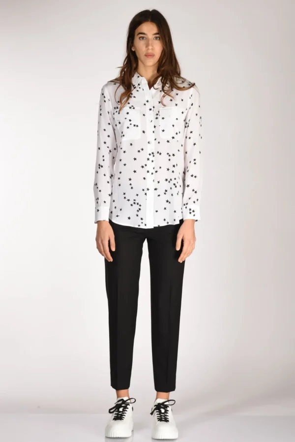 camicia tasche bianco/nero