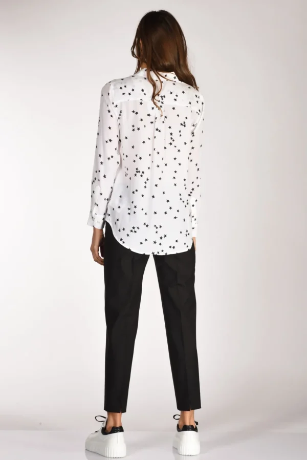 camicia tasche bianco/nero