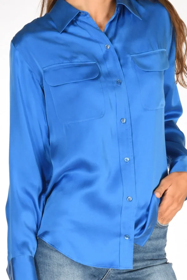 camicia tasche blu chiaro