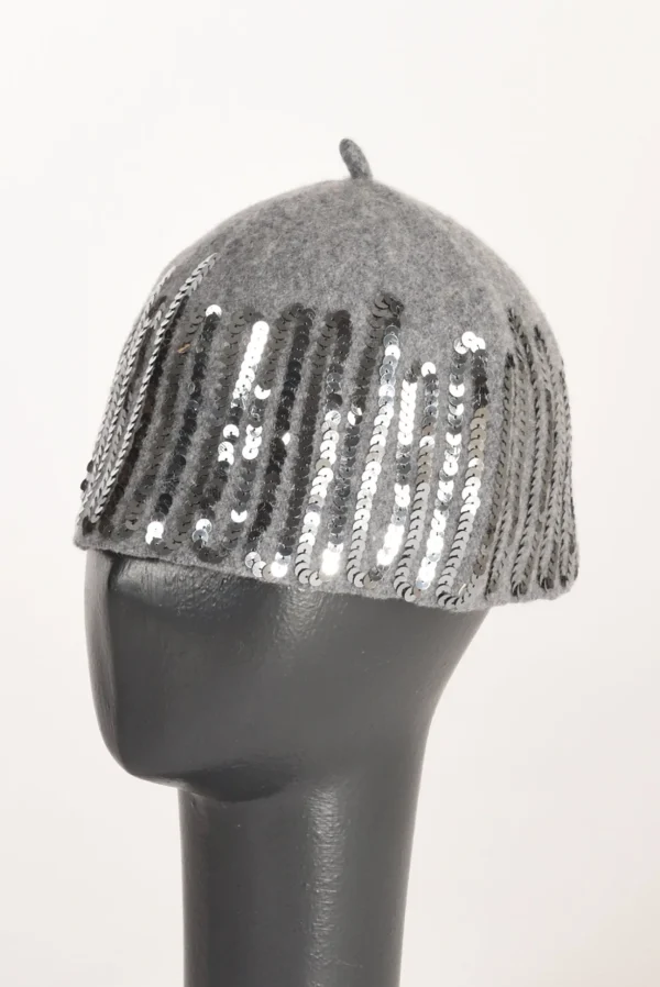 cappello decorato grigio/argento