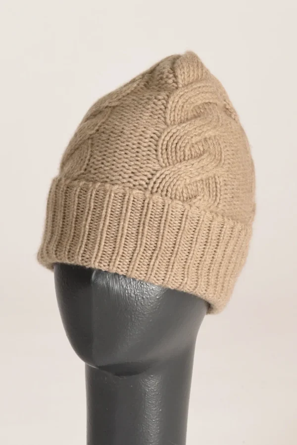 cappello treccia marrone chiaro