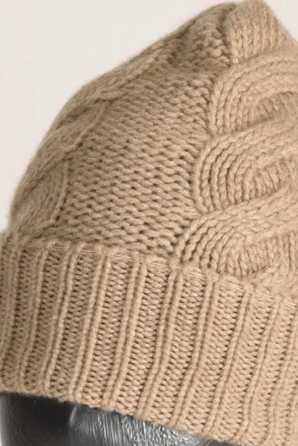 cappello treccia marrone chiaro