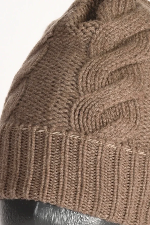 cappello treccia marrone scuro