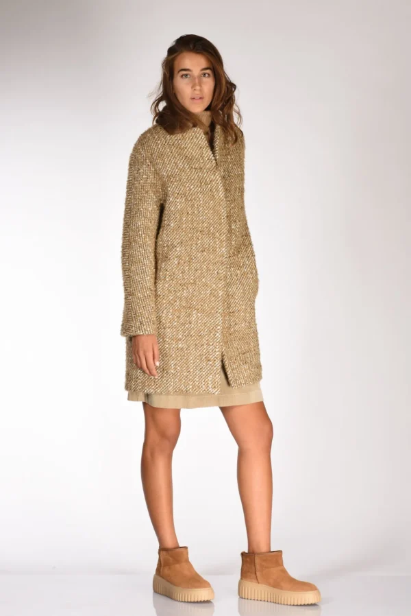 cappotto colletto beige melange