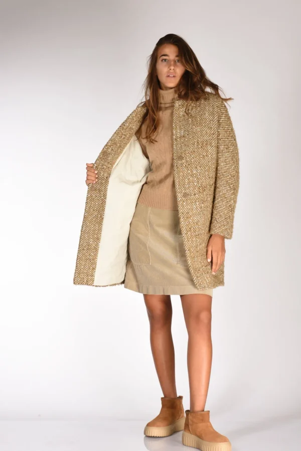 cappotto colletto beige melange