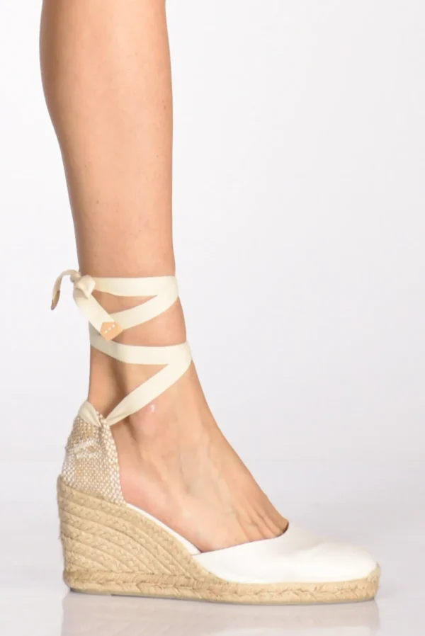 espadrillas zeppa bianco/beige