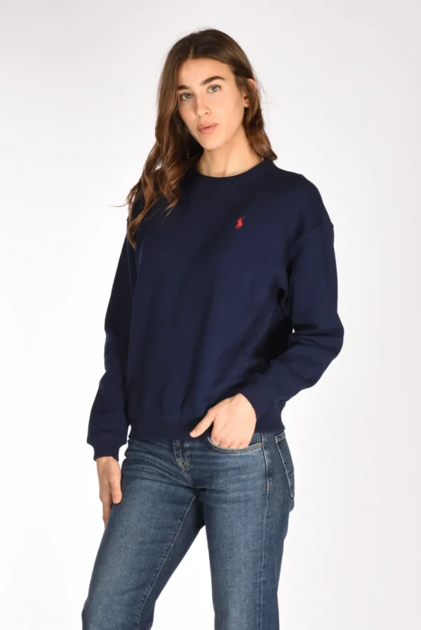 felpa girocollo blu